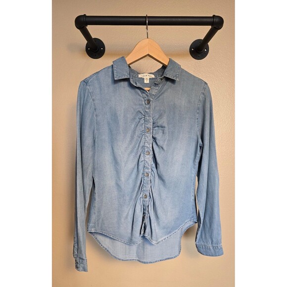Cloth & Stone Shirred Buttondown Shirt women's size small - Picture 1 of 8